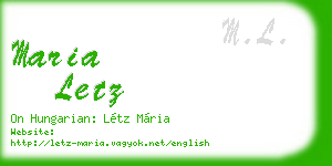 maria letz business card